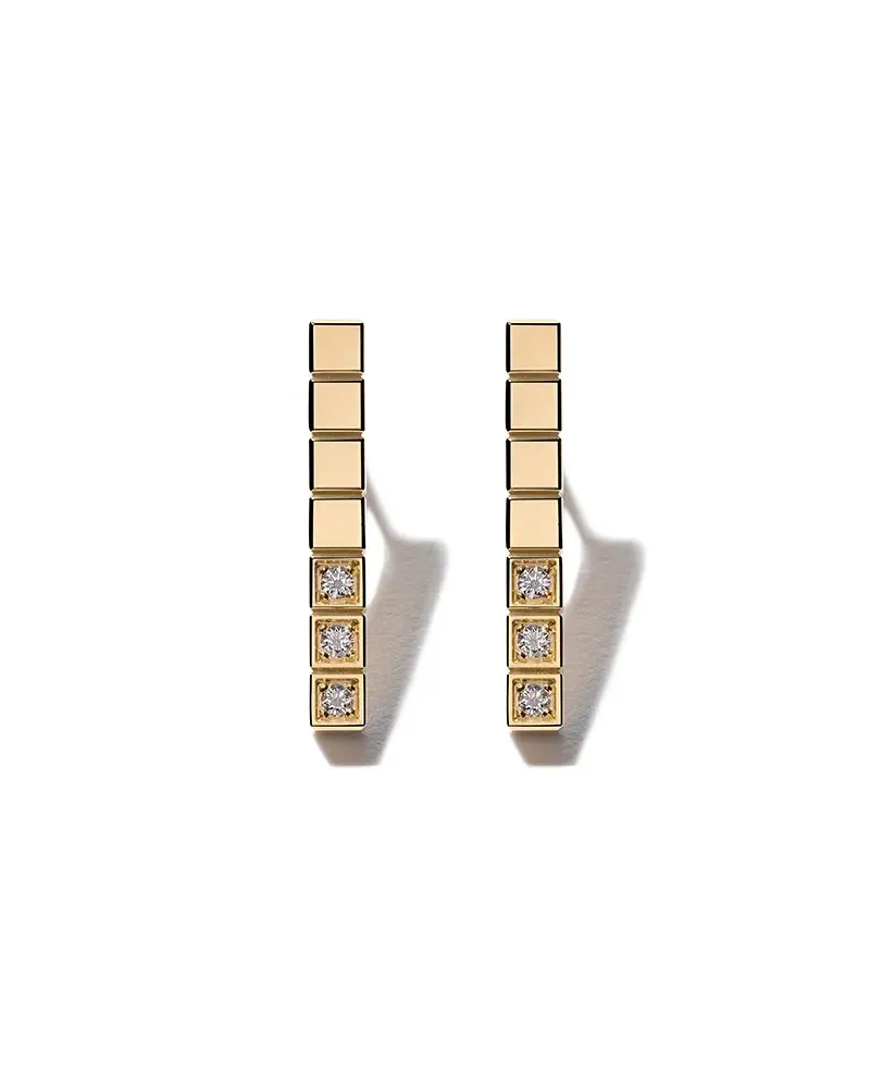Chopard 18kt 'Ice Cube Pure' Gelbgoldohrringe mit Diamant Gold