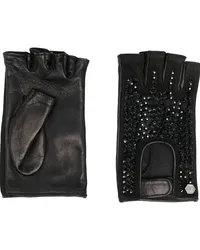 Philipp Plein Handschuhe mit Kristallen Schwarz