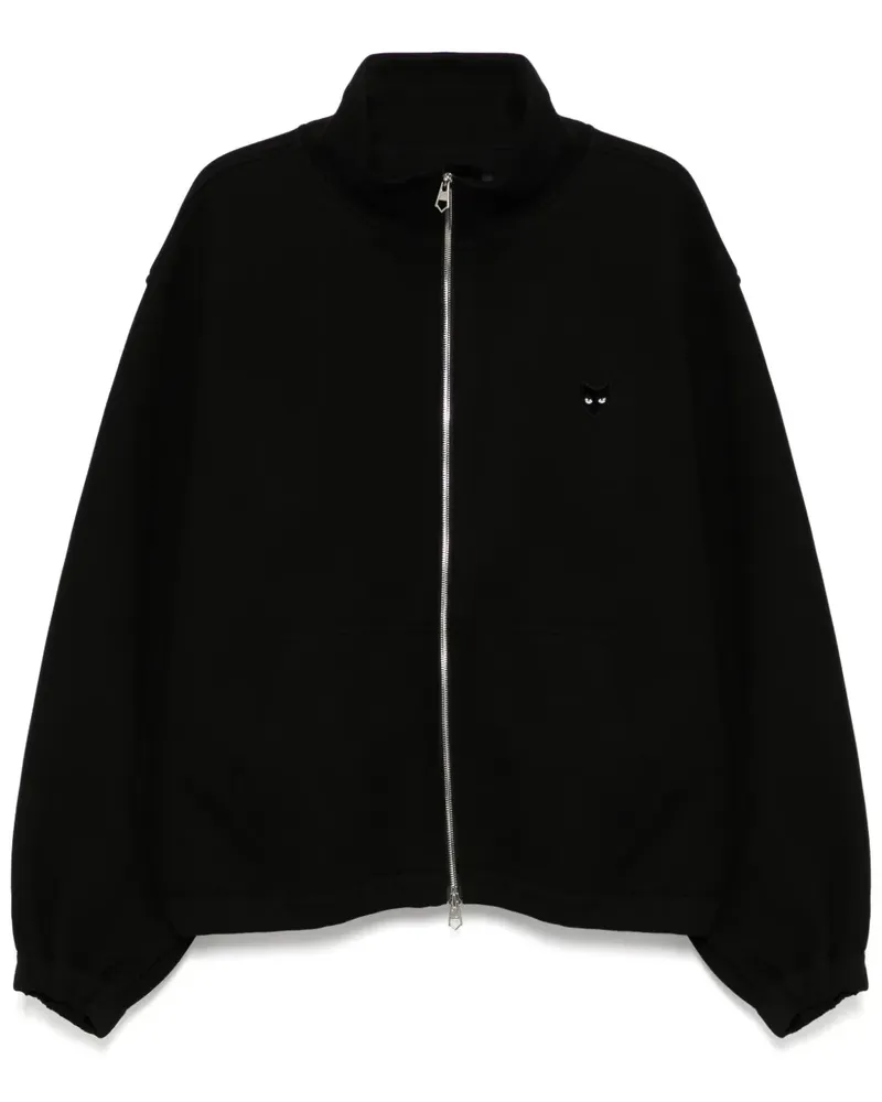 SONGZIO Deviant Harrington Sweatshirt mit Reißverschluss - Schwarz Schwarz