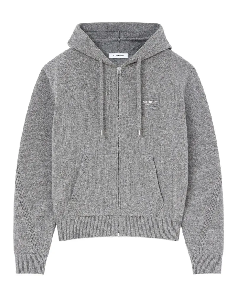 Givenchy Couture Seam Kapuzenjacke aus Wolle und Kaschmir mit Reißverschluss - Grau Grau