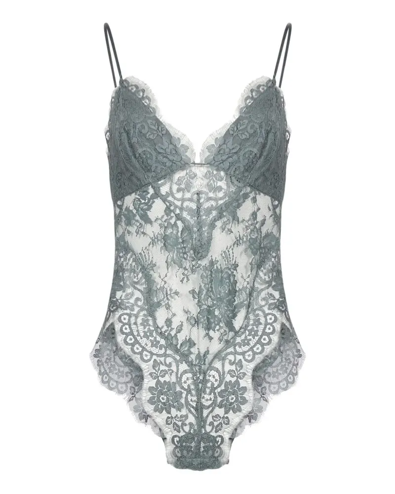 Zimmermann Lace Body mit Teddy-Stickerei - Grau Grau