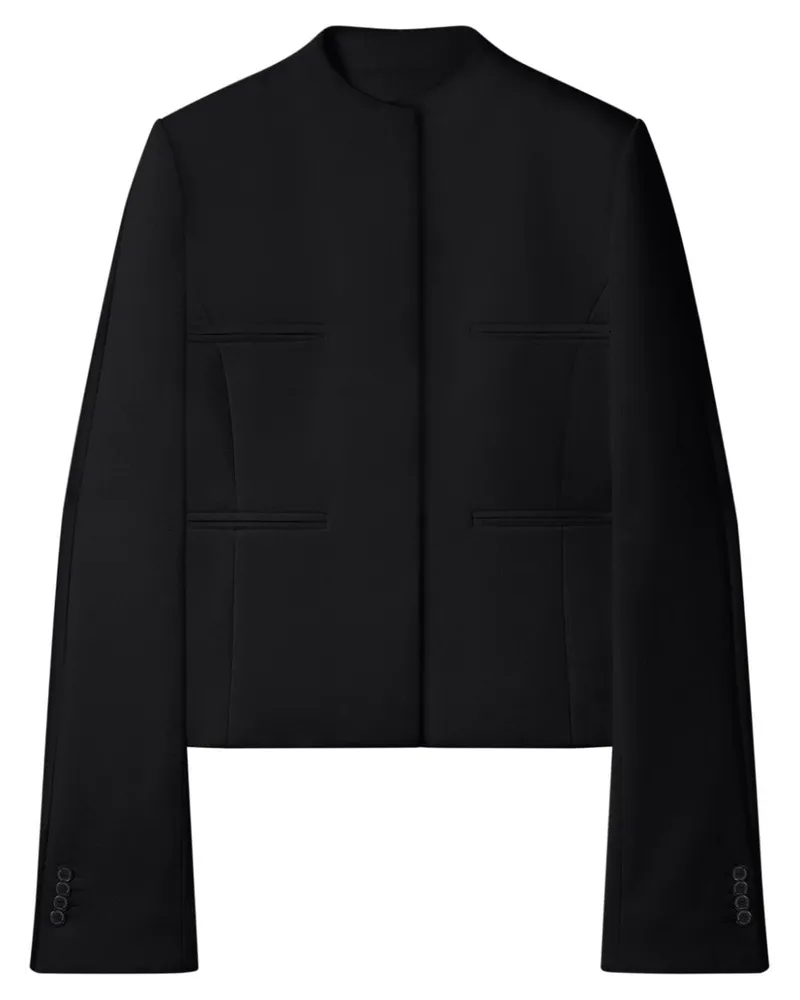 Courrèges Heritage Kreppjacke mit verdecktem Verschluss - Schwarz Schwarz