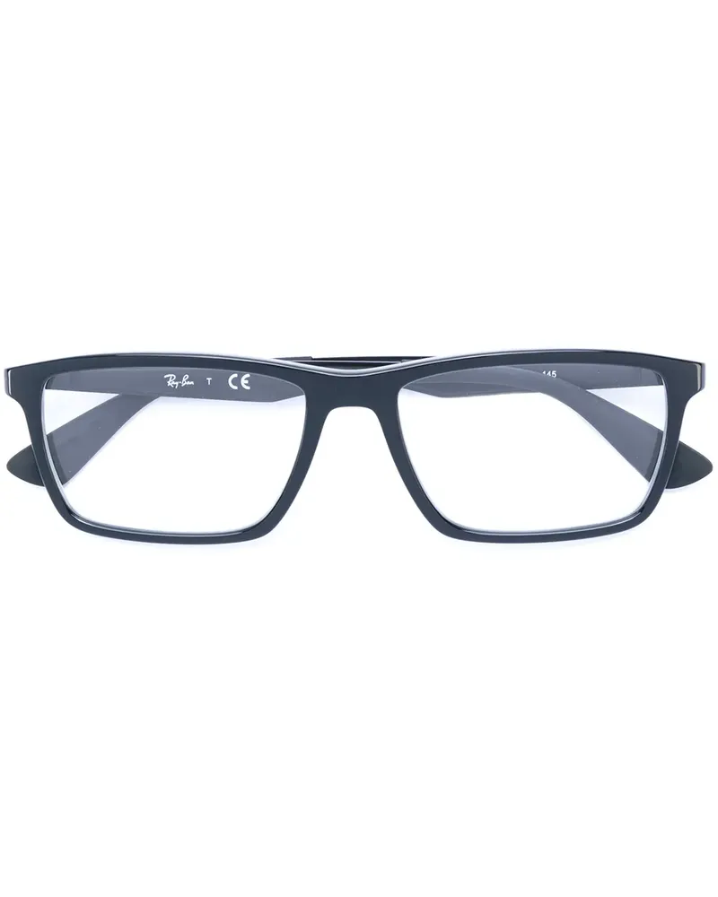 Ray Ban Brille mit eckigen Gläsern - Schwarz Schwarz