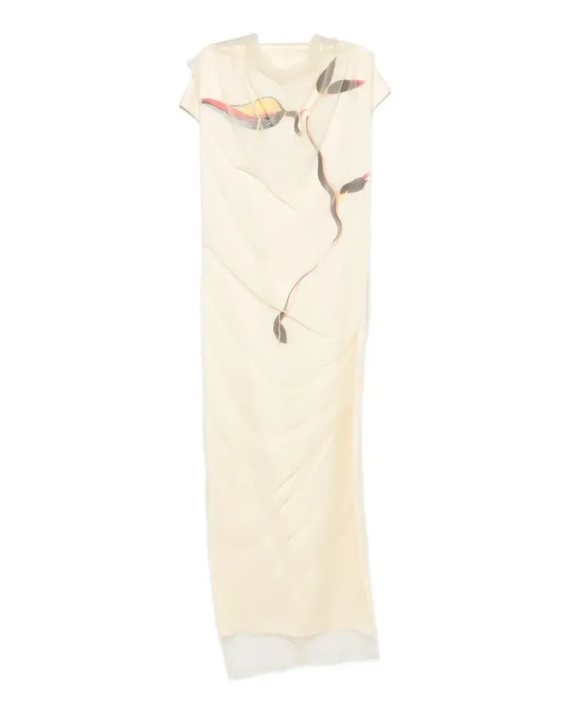 SPORTMAX Spsviale graphic-print open-back midi dress - Nude Nude