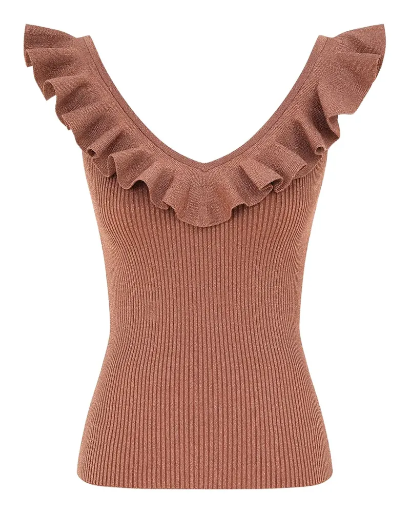 Zimmermann Wanderlust Oberteil mit V-Ausschnitt - Braun Braun