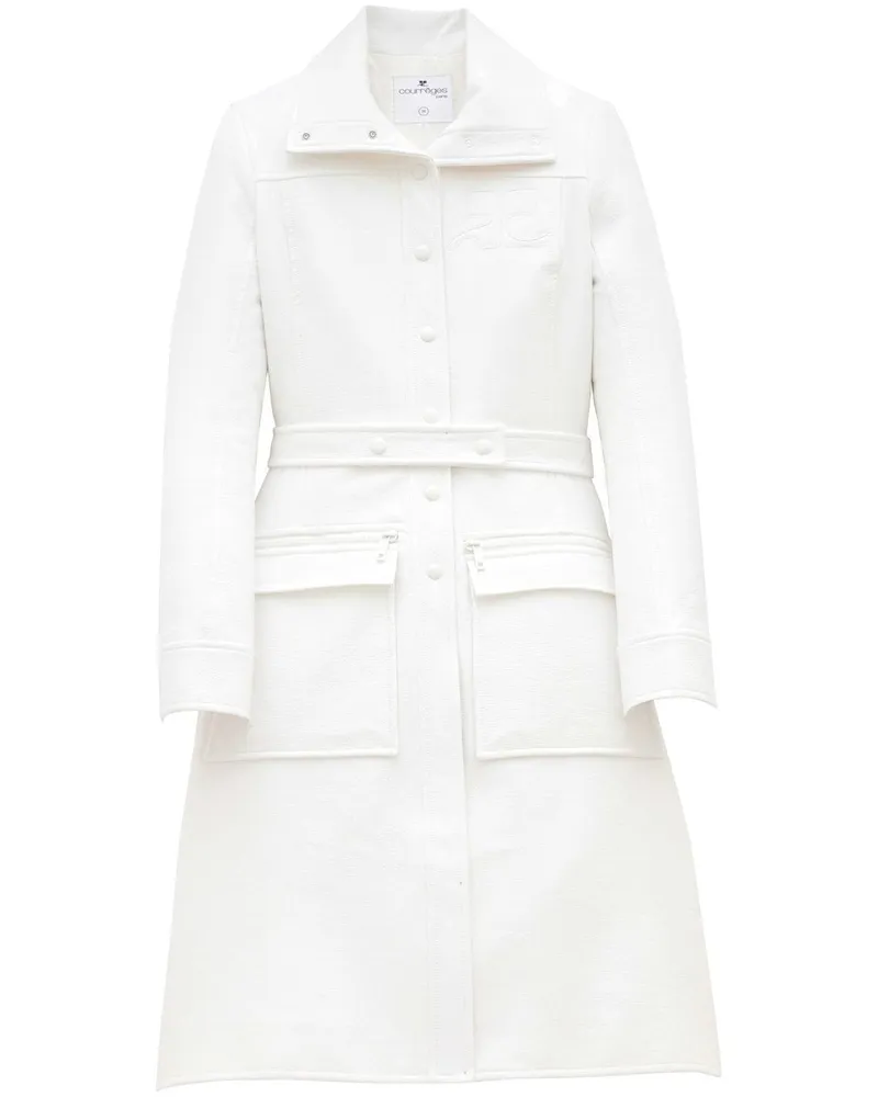 Courrèges Trenchcoat mit Gürtel - Weiß Weiß