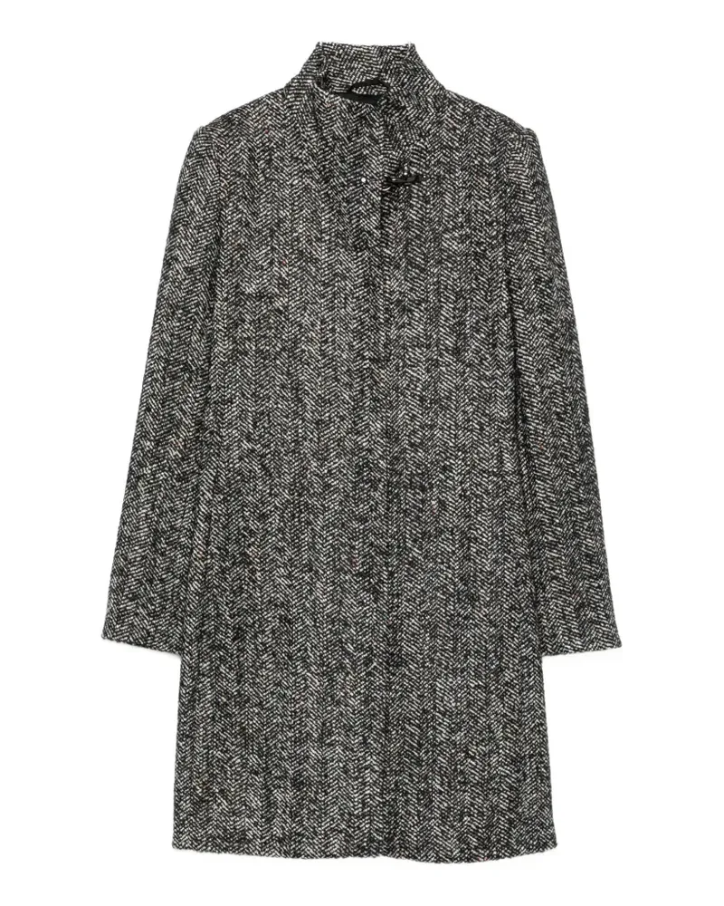 Fay herringbone-pattern funnel-neck coat - Grau Grau