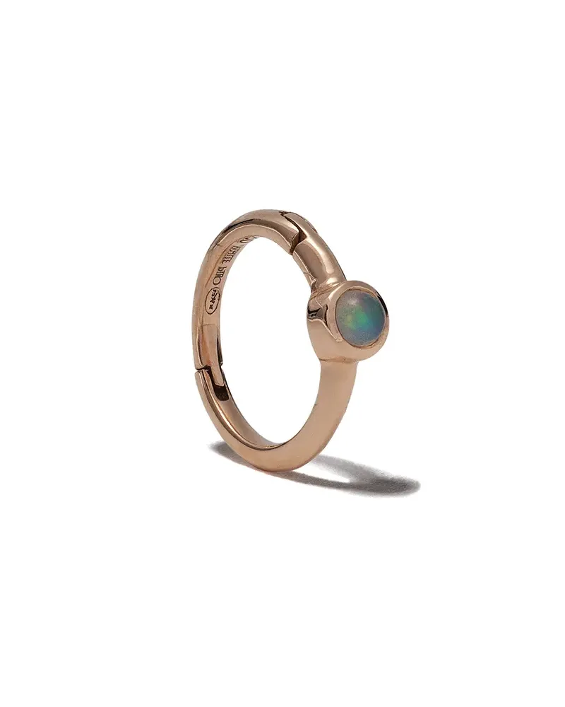 WHITE BIRD 18kt Goldcreole mit Opal - Rosa Rosa