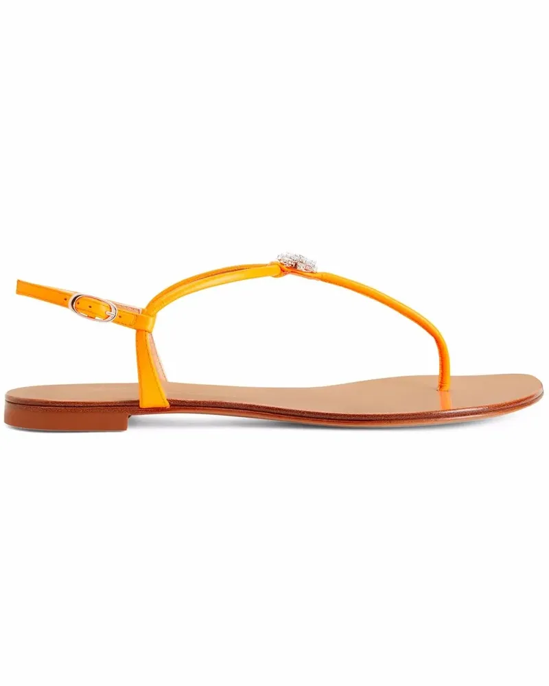 Giuseppe Zanotti Hollie Crystal Flip-Flops - Orange Orange