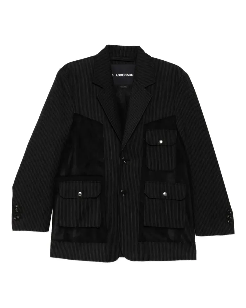Andersson Bell Jacke mit Nadelstreifen und aufgesetzter Tasche - Schwarz Schwarz