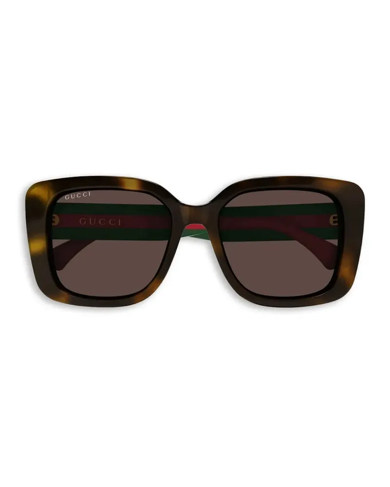 Gucci Sonnenbrille mit Logo - Braun Braun