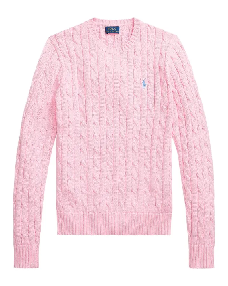 Ralph Lauren Pullover mit Zopfmuster und Logo-Stickerei - Rosa Rosa