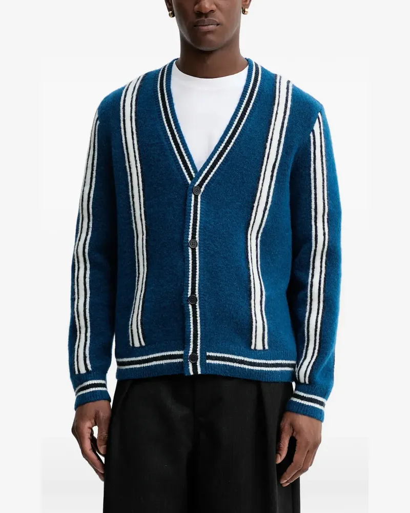 Marc O'Polo Gestreifter Cardigan mit V-Ausschnitt - Blau Blau