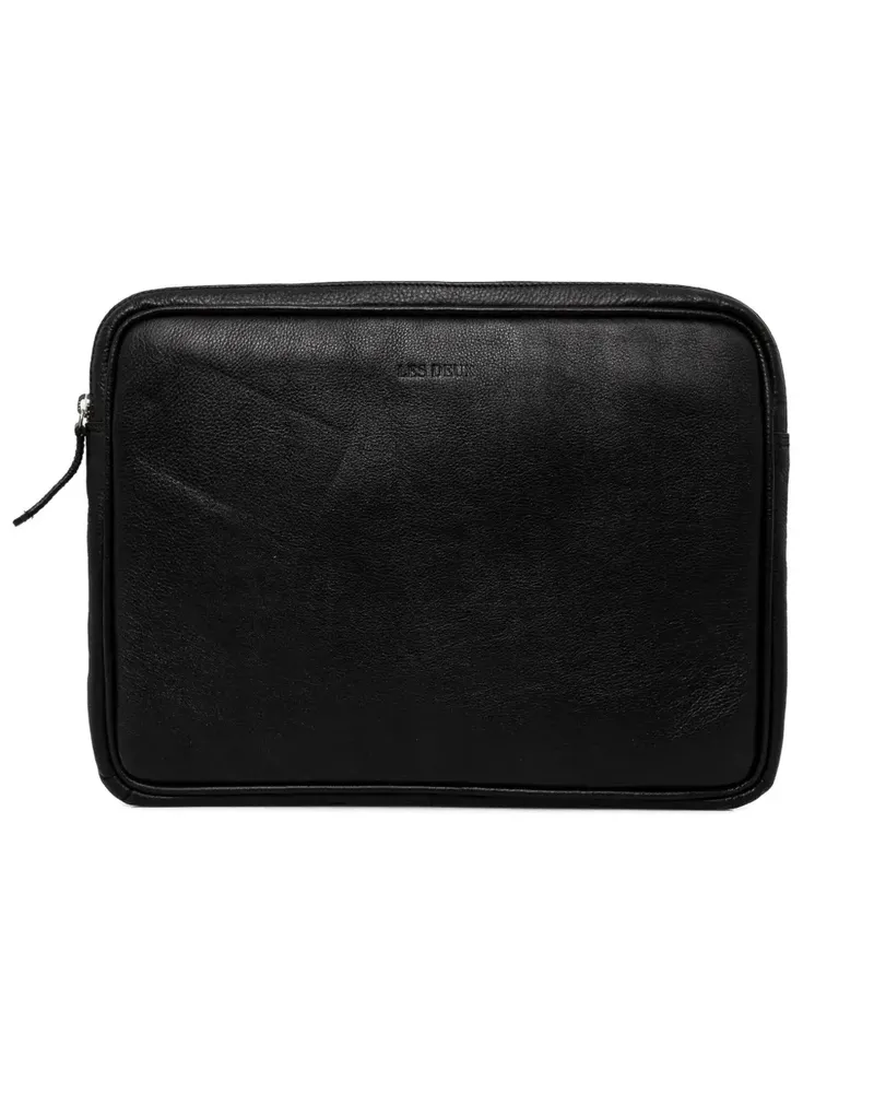 LES DEUX Laptoptasche aus Glattleder - Schwarz Schwarz