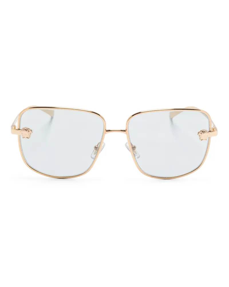 Versace Sonnenbrille mit eckigem Gestell - Gold Gold