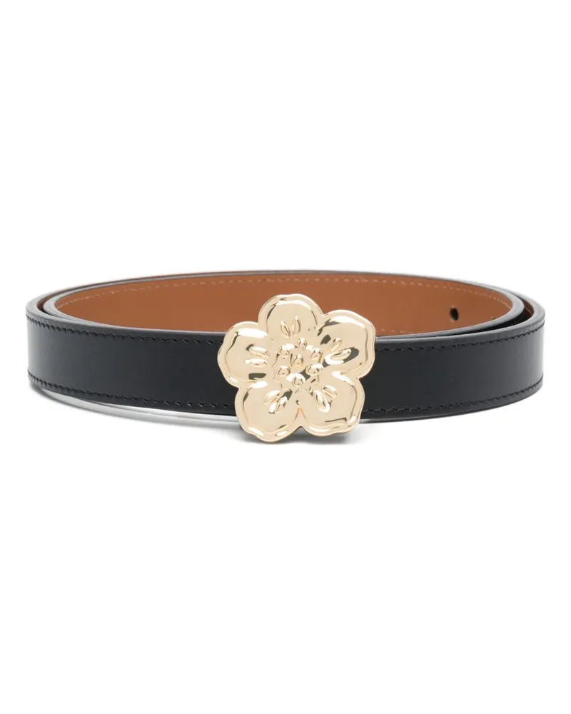 Kenzo Gürtel mit Blumenschnalle - Schwarz Schwarz