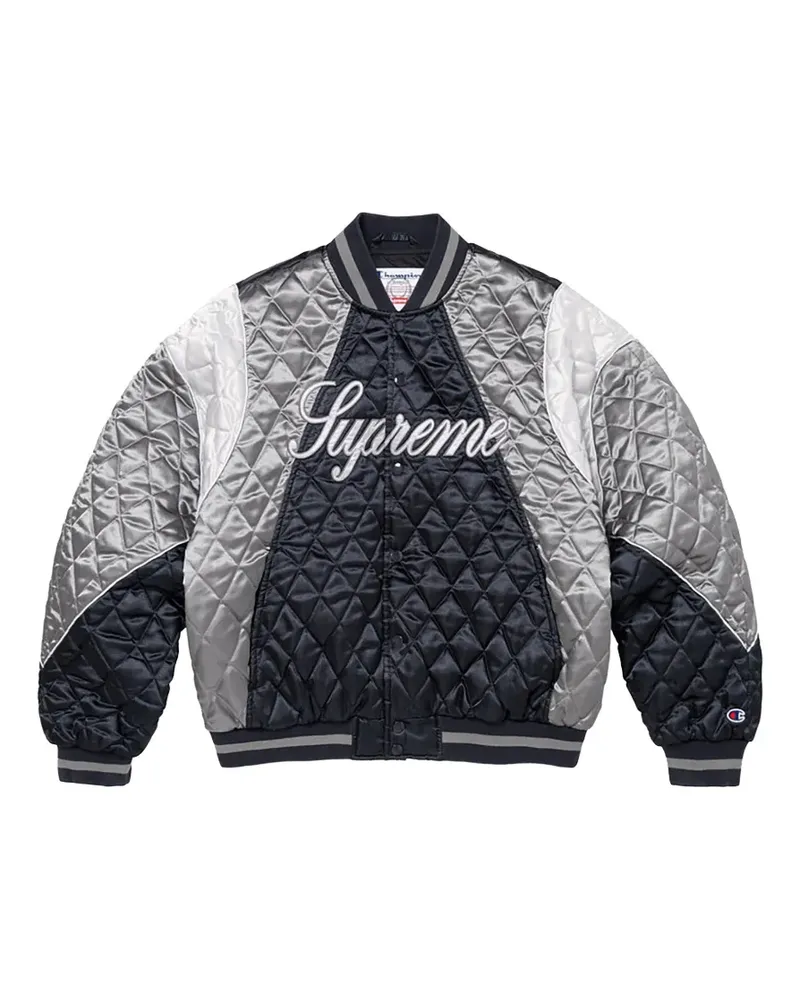 Supreme Being x Champion Collegejacke aus gestepptem Satin - Blau Blau