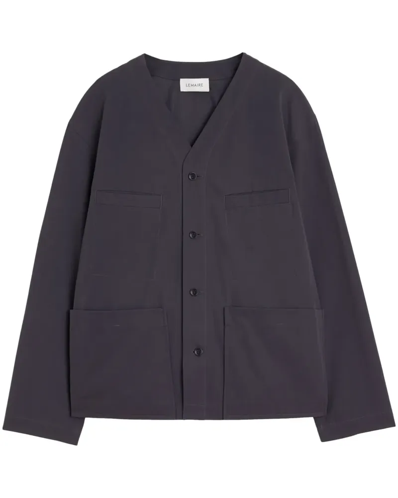 Christophe Lemaire Kragenlose Hemdjacke - Grau Grau