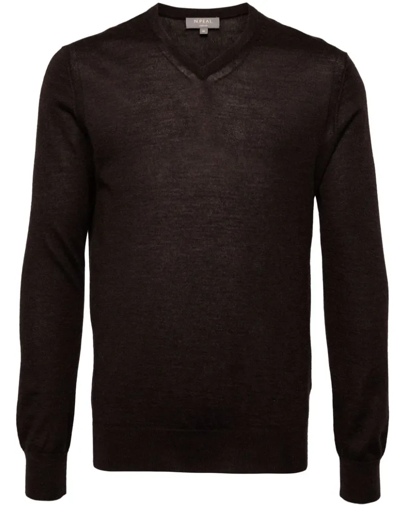 N.Peal Conduit FG Pullover mit V-Ausschnitt - Braun Braun