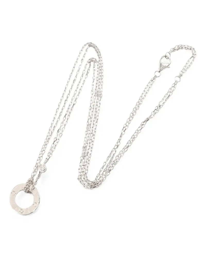Cartier 2010s Love Circle Diamanthalskette - Silber Silber