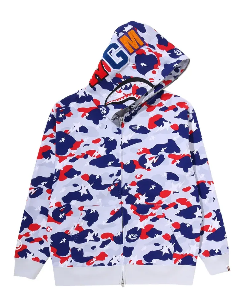 BAPE Shark camouflage hoodie - Weiß Weiß
