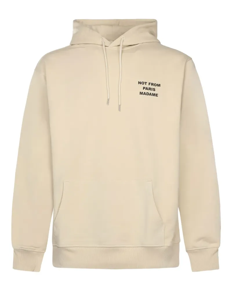 Drôle de Monsieur drawstring print hoodie - Nude Nude