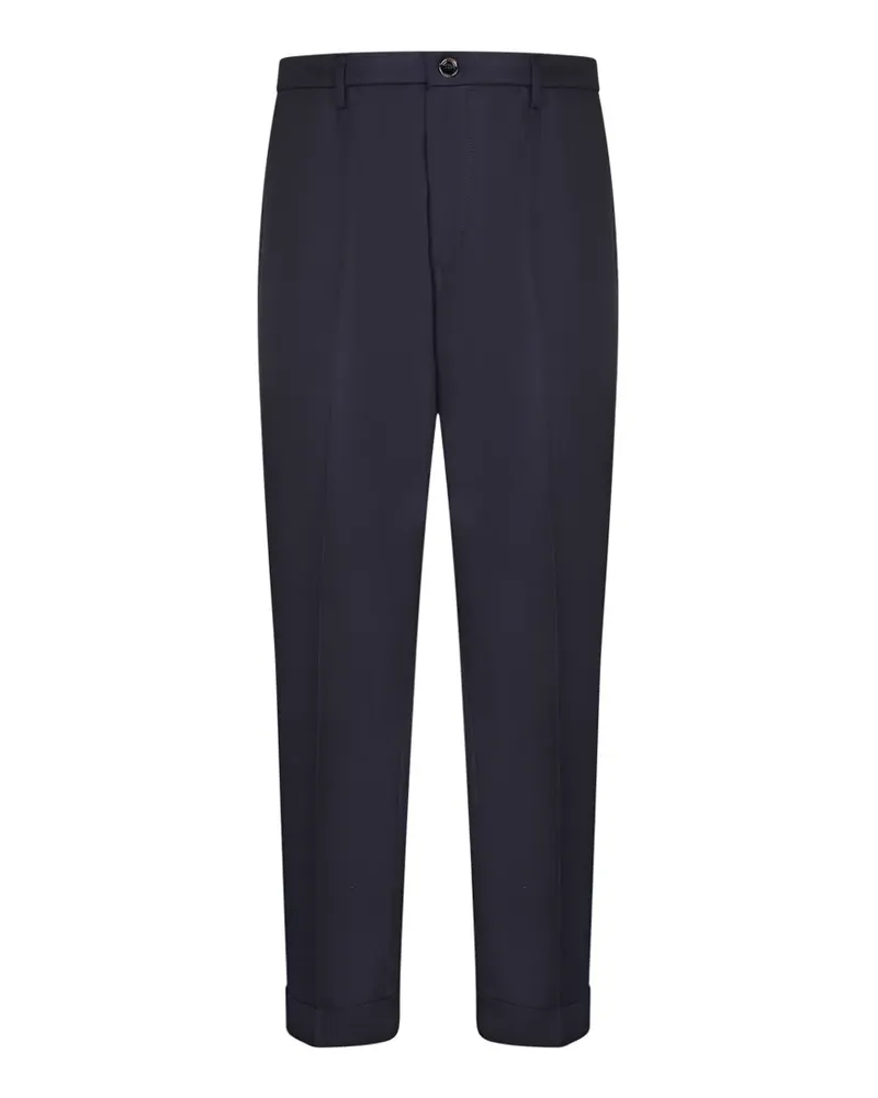 Dell'oglio pleated turn-up trousers - Blau Blau