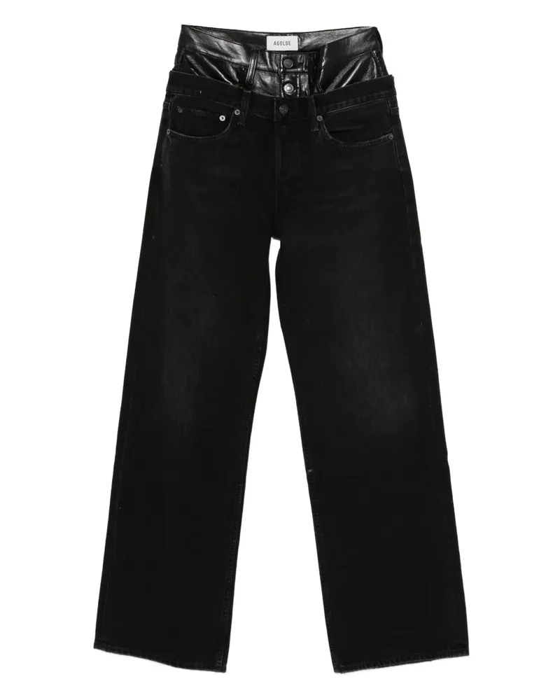 AGOLDE Gerade Elson High-Waist-Jeans - Schwarz Schwarz