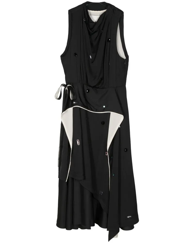 3.1 phillip lim Draped Cascade Kleid Schwarz