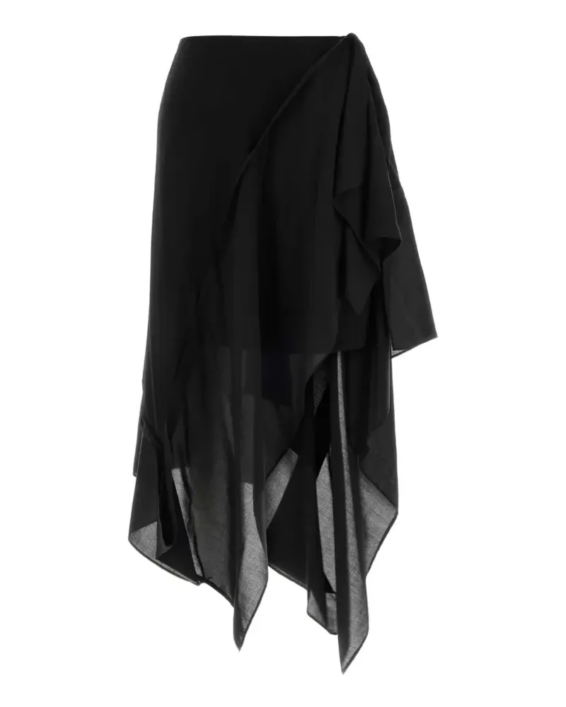 Yohji Yamamoto asymmetric draped skirt - Schwarz Schwarz