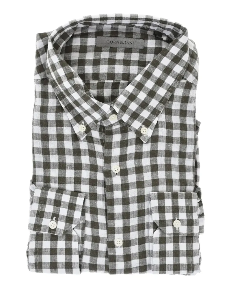 Corneliani checked shirt - Weiß Weiß