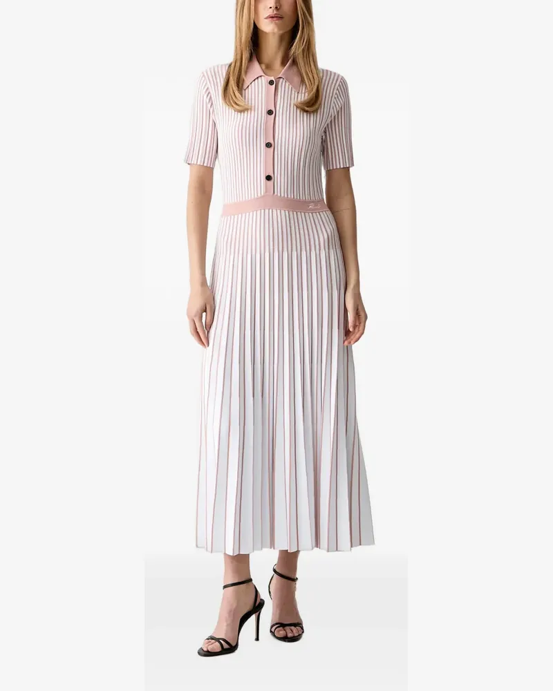 Karl Lagerfeld striped pleated dress - Weiß Weiß