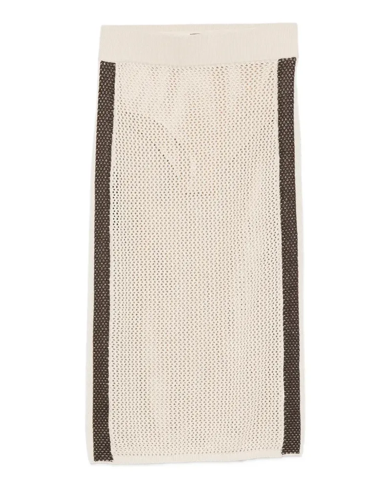 Pinko Gestreifter Strickrock - Nude Nude