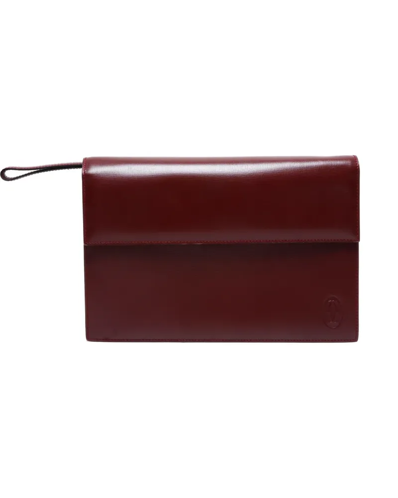 Cartier 1990-2000s leather flap clutch bag - Rot Rot