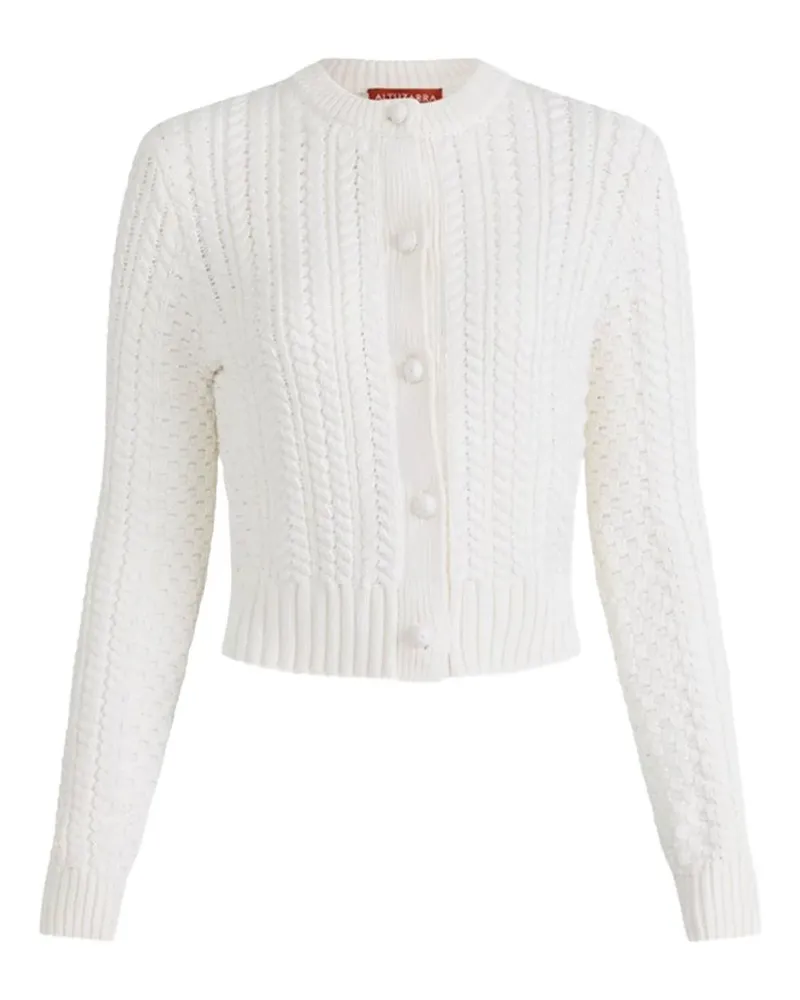 Altuzarra Patmae Cardigan mit Zopfmuster - Weiß Weiß