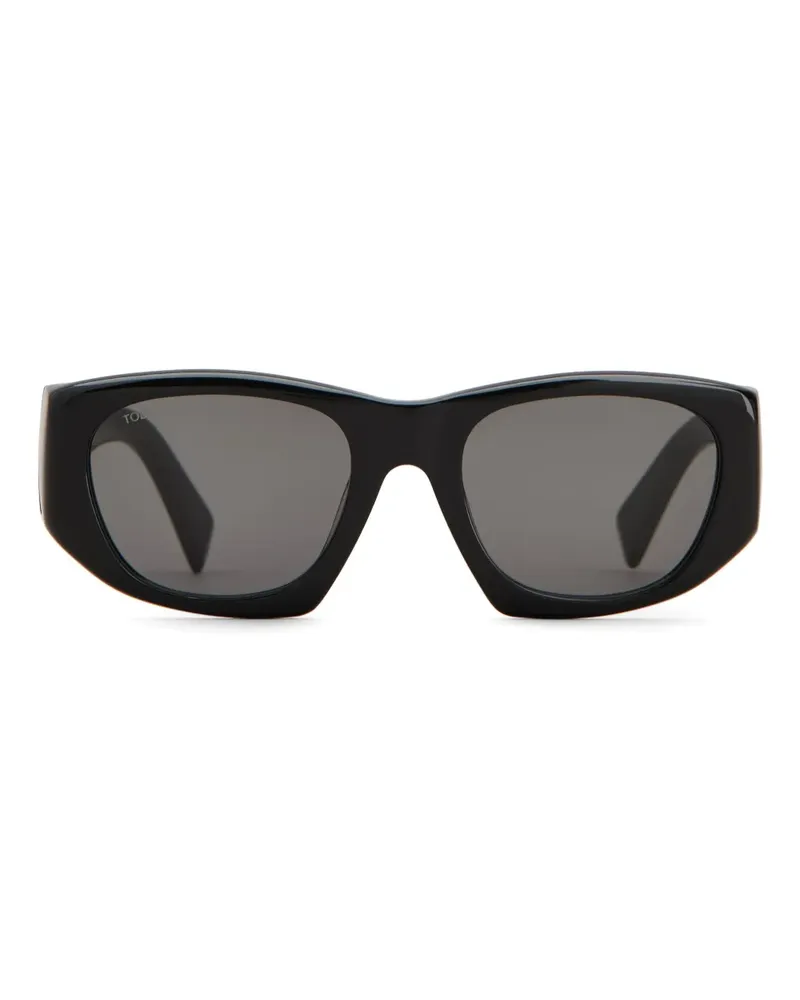 TOD'S Sonnenbrille mit Logo-Schild - Schwarz Schwarz