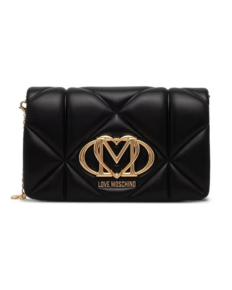 Moschino Gesteppte Schultertasche - Schwarz Schwarz
