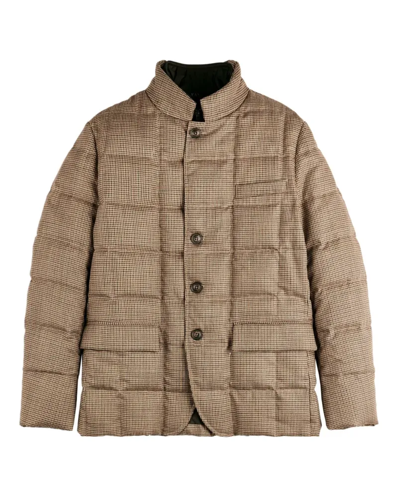 Fay houndstooth-pattern quilted jacket - Braun Braun