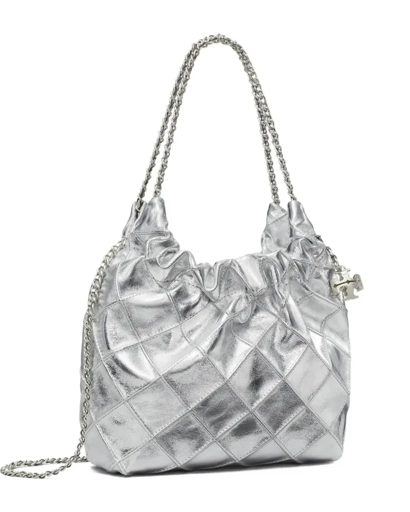 Tory Burch Mini Fleming Schultertasche - Silber Silber