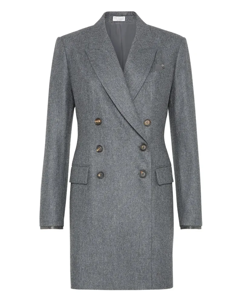 Brunello Cucinelli Minikleid mit Monili-Detail - Grau Grau