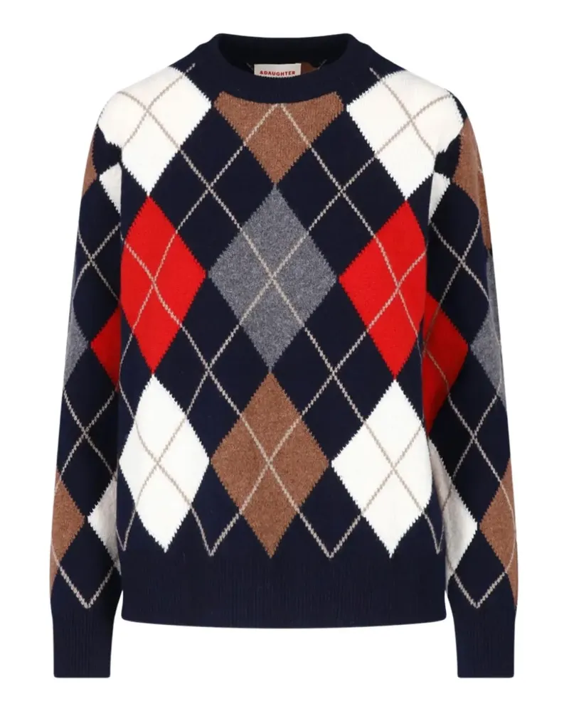&Daughter Ava Pullover aus Wolle mit Argyle-Strick - Blau Blau