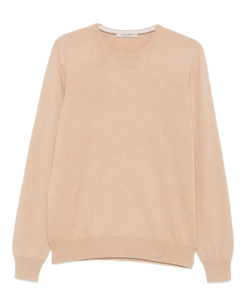 La Fileria Kaschmirpullover mit Rundhalsausschnitt - Nude Nude
