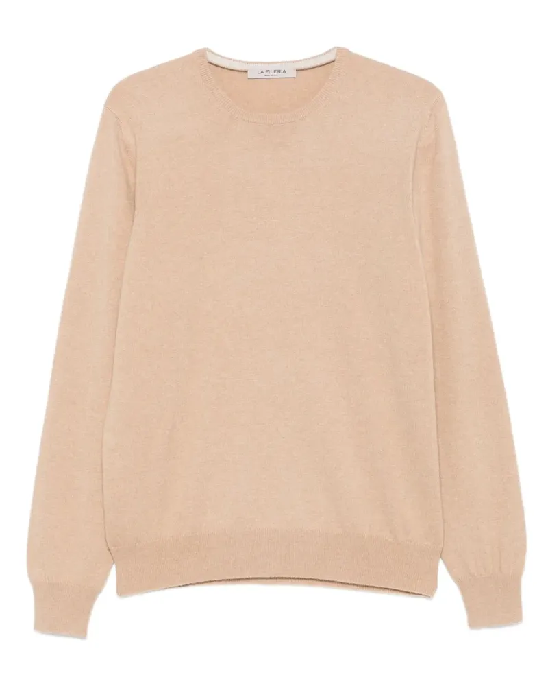 La Fileria Kaschmirpullover mit Rundhalsausschnitt - Nude Nude