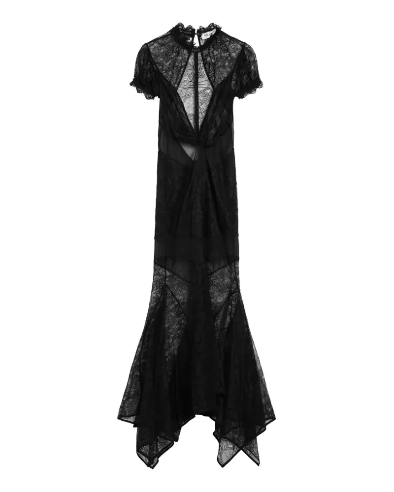 ATTICO Rückenfreies Midikleid mit Spitzeneinsatz - Schwarz Schwarz