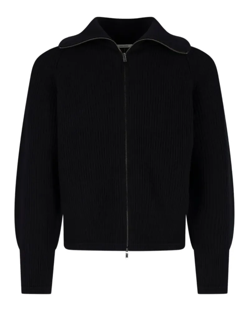 ENTERPRISE JAPAN ribbed-knit raglan-sleeve cardigan - Schwarz Schwarz