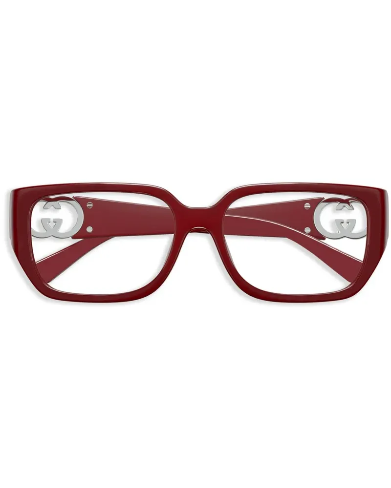 Gucci Brille mit eckigem Gestell - Rot Rot