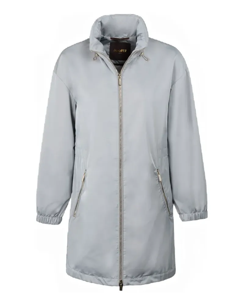 MOORER drawstring-collar zip parka - Blau Blau