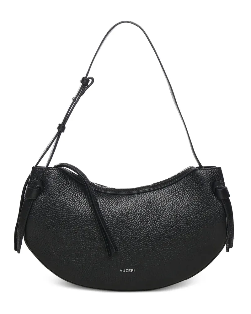 YUZEFI Schultertasche aus Kornleder - Schwarz Schwarz