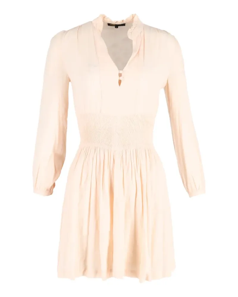 Maje smocked mini dress - Nude Nude
