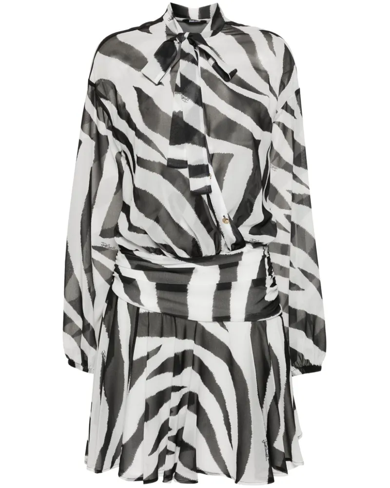 Just Cavalli Minikleid mit Zebra-Print Schwarz